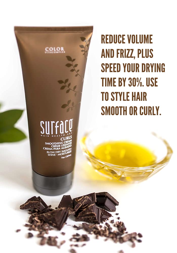 Surface Hair - Curls Smoothing Cream – Defines, Adds Shine, and Provides Frizz Free Style Longevity - 7 fl oz